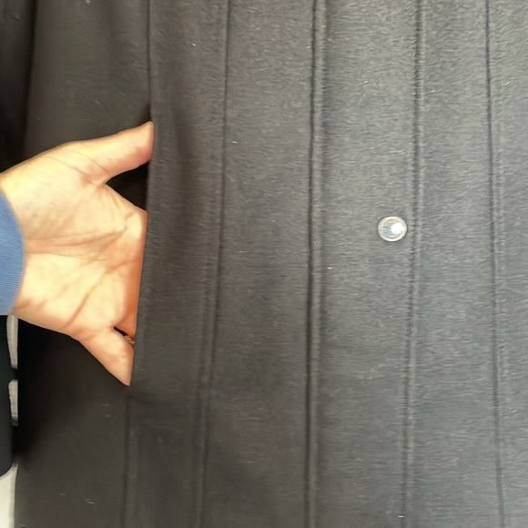 Women’s Calvin Klein Sz Small wool winter coat Removable hood zip & snap lined - Picture 5 of 11